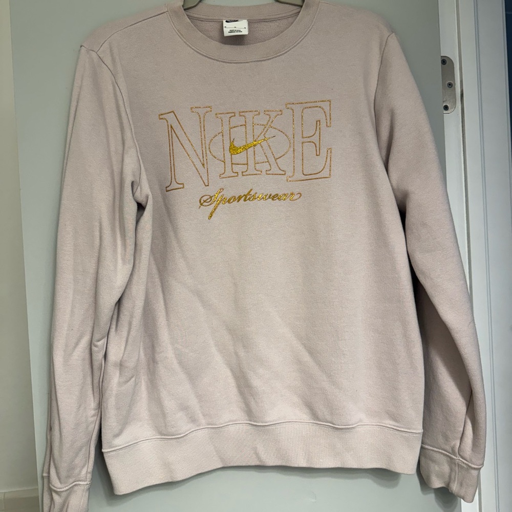 Nike Crewneck Sweatshirt - with Gold Sparkle Logo